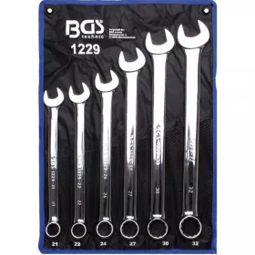   BGS technic Súprava kombinovaných kľúčov vidlica-očko, extra dlhé, 21 – 32 mm, 6 ks (BGS 1229)