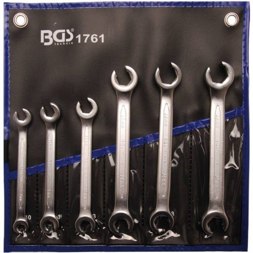 BGS technic Súprava otvorených dvojitých očkových kľúčov | 8x10 - 17x19 mm | 6 ks (BGS 1761)