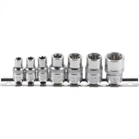   BGS technic Súprava gola hlavíc, Typ E | 6.3 mm (1/4") / 10 mm (3/8") račňa | E6 - E16 | 7 ks (BGS 2027)