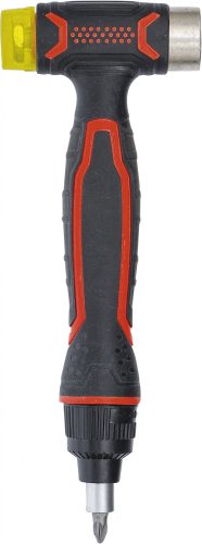 BGS DIY Kladivo s výmennou hlavou | s račňovou otočnou rukoväťou na bity, prepínacie | 3 v 1 (BGS 20800)