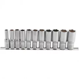   BGS technic Sada gola hlavíc, šesťhran, predĺžené | 10 mm (3/8") račňa | 8-19 mm | 11 ks (BGS 2222)