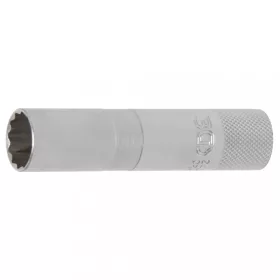   BGS technic Gola hlavica na zapaľovaciu sviečku s gumenou prídržou, 12-hran, dlhá | 12.5 mm (1/2") račňa | 16 mm (BGS 2448)