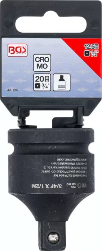 BGS technic Adaptér rázovej zásuvky | vnútorný štvorec 20 mm (3/4") - vonkajší štvorec 12,5 mm (1/2") (275)