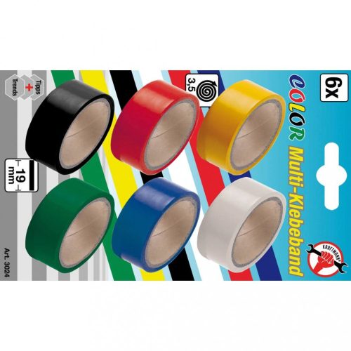 BGS DIY Izolačné pásky, farebné | 19 x 3.5 m | 6 ks (BGS 3024)