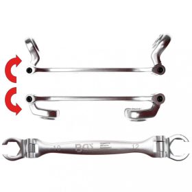   BGS technic Obojstranný otvorený očkový kľúč, kĺbový (na skrutky brzového systému) | 10x12 mm (BGS 30413)