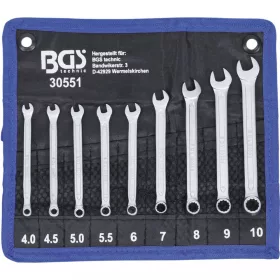   BGS technic Súprava kombinovaných kľúčov očko-vidlica | 4 - 10 mm | 9-dielna (BGS 30551)