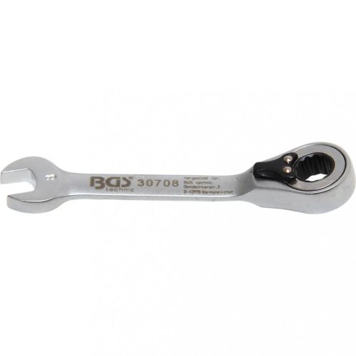 BGS technic Kombinovaný kľúč vidlica-očko s račňou, krátky | 8 mm (BGS 30708)