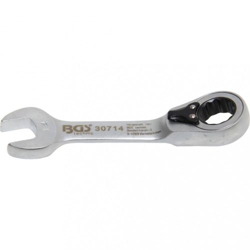 BGS technic Kombinovaný kľúč vidlica-očko s račňou, krátky | 14 mm (BGS 30714)