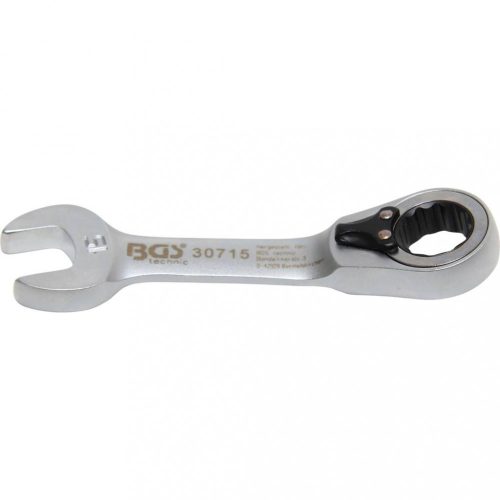 BGS technic Kombinovaný kľúč vidlica-očko s račňou, krátky | 15 mm (BGS 30715)