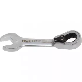   BGS technic Kombinovaný kľúč vidlica-očko s račňou, krátky | 17 mm (BGS 30717)