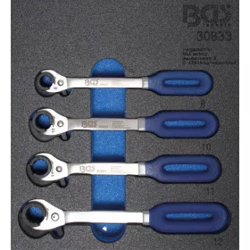   BGS technic Podnos na náradie 1/6: Súprava račňových kľúčov s otvoreným očkom | 8-10-11-12 mm, 4 ks (BGS 30833)