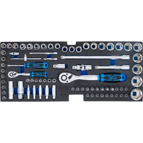   BGS technic Penový podnos pre BGS 3312: Súprava zásuviek | 6,3 mm (1/4") / 12,5 mm (1/2") | Veľkosti v palcoch | 78 ks. (3345)