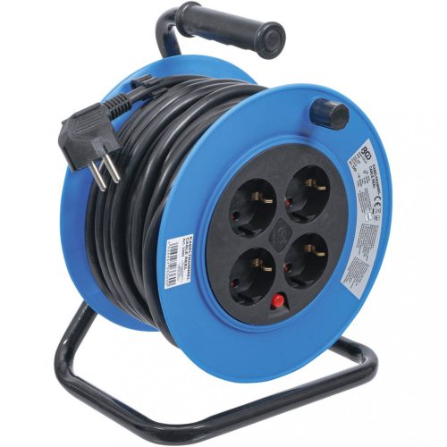 BGS technic Kábelový bubon | 15 m | 3x1,5 mm² | 4 zásuvky | IP 20 | 3 000 W (BGS 3360)