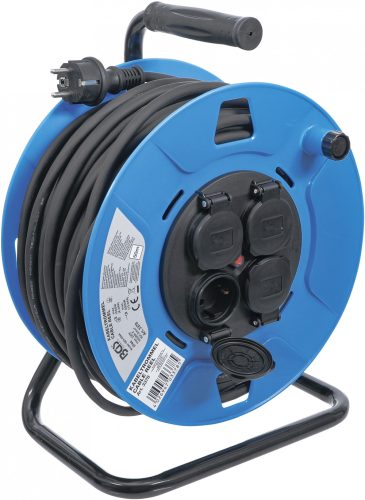 BGS technic Káblový bubon | 50 m | 3 x 1,5 mm² | 4 zásuvky s uzatváracím viečkom | IP 44 | 3500 W (BGS 3378)