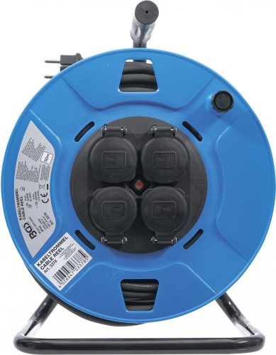 BGS technic Káblový bubon | 50 m | 3 x 1,5 mm² | 4 zásuvky s uzatváracím viečkom | IP 44 | 3500 W (BGS 3378)