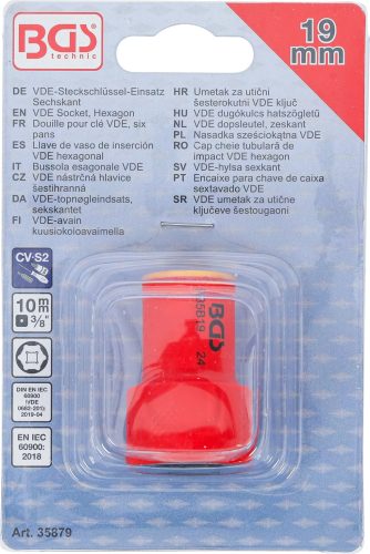 BGS technic Zásuvka VDE, Hexagon | 10 mm (3/8") pohon | 19 mm (35879)