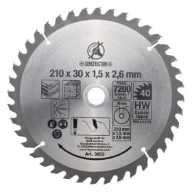   BGS DIY Pílový kotúč s karbidovými zubami | Ø 210 x 30 x 2.6 mm | 40 zubov (BGS 3953)