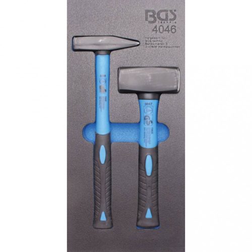 BGS technic Podnos na náradie 1/3: Zámočnícke a kamenárske kladivo – súprava, 2 ks (BGS 4046)