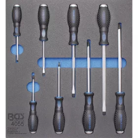   BGS technic Podnos na náradie 2/3: Súprava rovných a krížových skrutkovačov | 8 ks (BGS 4055)