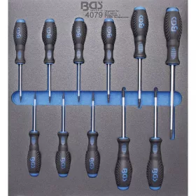   BGS technic Podnos na náradie 2/3: Súprava skrutkovačov T-Star (pre Torx) T6 – T40 | 11 ks (BGS 4079)