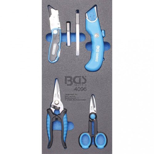 BGS technic Podnos na náradie 1/3: Súprava nožov a nožníc | 6 ks (BGS 4096)