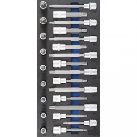   BGS technic Podnos do dielenského vozíka 1/3: Súprava hlavica-bit | 12.5 mm (1/2") | Spline (pre RIBE) | 25 ks (BGS 4117)