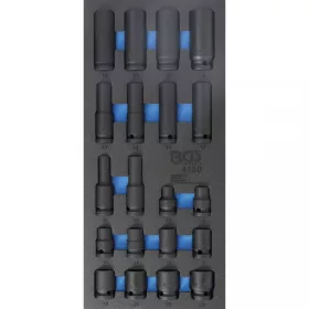   BGS technic Podnos na náradie 1/3: nárazové hlavice, šesťhran 10-24 mm, 20 ks (BGS 4130)
