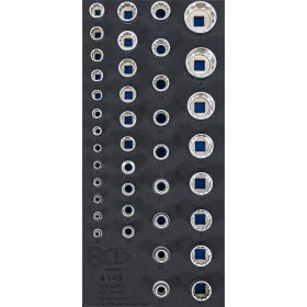   BGS technic Vložka do dielenského vozíka 1/3: nástrčné hlavice 12-hranné | 6,3 mm (1/4"), 10 mm (3/8"), 12,5 mm (1/2") | 40-dielna (BGS 4149)