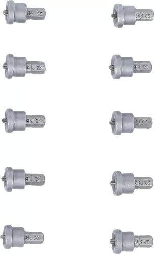 BGS DIY Sada bitov s hlbokým dorazom | pre sádrokartonové dosky | pohon vonkajší šesťhran 6,3 mm (1/4") | krížová drážka PH2 | 10-dielna (BGS 50408)