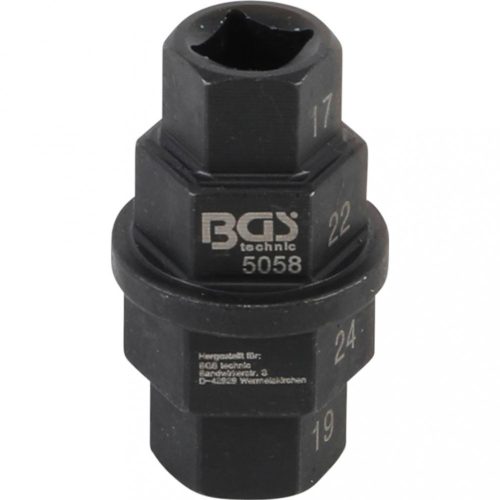 BGS technic Špeciálna hlavica pre motocykle | 10 mm (3/8") uchytenie | 17 - 19 - 22 - 24 mm (BGS 5058)