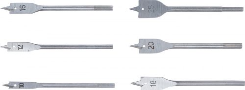 BGS DIY Sada plochých fréz, 10 - 25 mm, 6 kusov (BGS 50796)