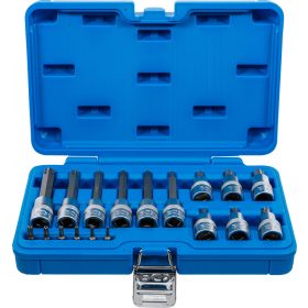   BGS technic Sada nástrčných hlavíc | 6,3 mm (1/4") / 12,5 mm (1/2") | T-profil (pre Torx) s otvorom | 18-dielna (BGS 5174)