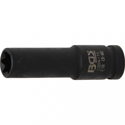 BGS technic Rázová hlavica E-Typ, dlhá | 12.5 mm (1/2") uchytenie | E16 (BGS 5204-16)