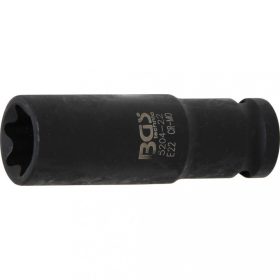   BGS technic Rázová hlavica E-Typ, dlhá | 12.5 mm (1/2") uchytenie | E22 (BGS 5204-22)