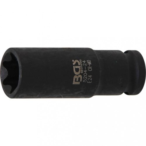 BGS technic Rázová hlavica E-Typ, dlhá | 12.5 mm (1/2") uchytenie | E24 (BGS 5204-24)