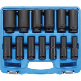   BGS technic Súprava rázových hlavíc, Šesťhran, dlhé | 12.5 mm (1/2") uchytenie | palcové veľkosti 7/16" - 1 1/4" | 13 ks (BGS 5208)