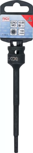 BGS technic Silová nástrčná hlavica | dĺžka 150 mm | 12,5 mm (1/2") pohon | vnútorný šesťhran 5 mm (5490-H5)