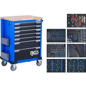   BGS technic dielenský vozík, 7 zásuviek, s 286 kusmi náradia (6067)
