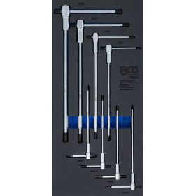   BGS technic Zásobník na náradie 1/3: Sada skrutkovačov s posuvnou T-rúčkou | vnútorný šesťuholník | 2 - 10 mm | 8 ks. (6081)