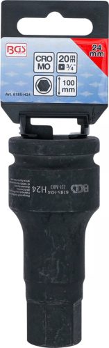 BGS technic Silová nástrčná hlavica | dĺžka 100 mm | 20 mm (3/4") pohon | vnútorný šesťhran 24 mm (6185-H24)