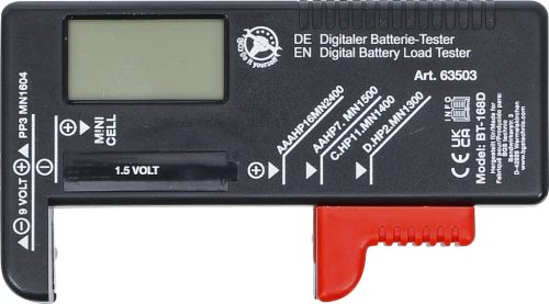 BGS DIY Digitálny tester zaťaženia batérie | 1,5V / 9V (63503)
