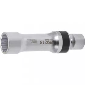  BGS technic Kĺbová nástrčná hlavica na zapaľovacie sviečky, 12-hranná s prídržnou pružinou | vnútorný štvorhran 10 mm (3/8") | 18 mm (BGS 6849)