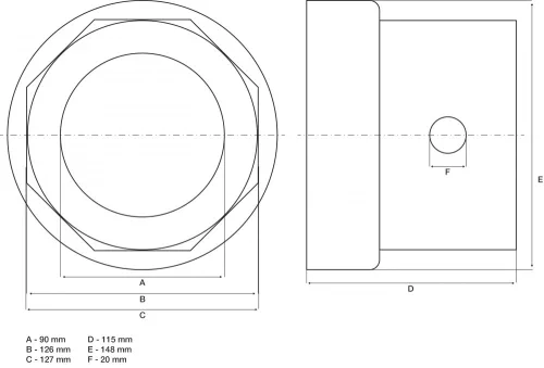 BGS technic Kľúč na matice kolies | osemhran | pre prívesy R.O.R. | 127 mm (BGS 6968)