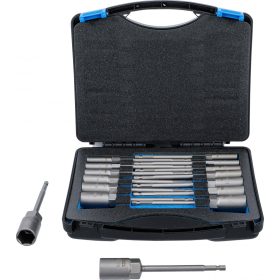   BGS technic Sada nástrčných, šesťhranných hlavíc | veľmi dlhých | pohon vonkajší šesťhran 6,3 mm (1/4") | pre vŕtačky | 5,5 - 19 mm | 15-dielna (BGS 70147)