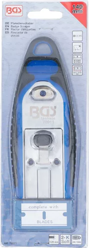BGS technic Škrabka na evidenčné čísla (EČV, ŠPZ) | 40 mm | so 6 škrabacími čepeľmi (BGS 70911)