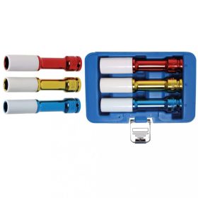   BGS technic Súprava nárazových hlavíc s ochranou | 12.5 mm (1/2") uchytenie | 150 dlhé | 17-19-22 mm | 3 ks (BGS 7100)