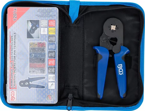 BGS technic Krimpovacie kliešte pre káblové dutinky 0,25-10 mm² | so súpravou káblových dutinek 0,5-10 mm² (BGS 71000)