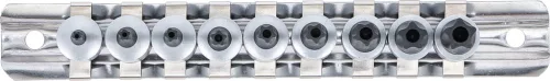 BGS technic Sada objímok bitov | 6,3 mm (1/4") pohon | TS-Star odolný voči neoprávnenej manipulácii (pre Torx Plus) | 9 ks. (71020)