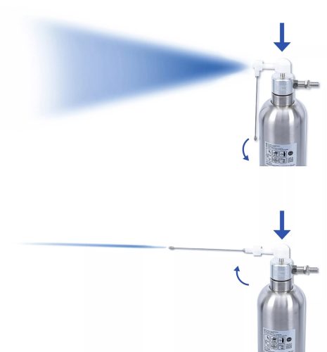 BGS technic Fľaša na stlačený vzduch s rozprašovačom | Nerezová oceľ | odolná voči hrdzi | 650 ml (72050)