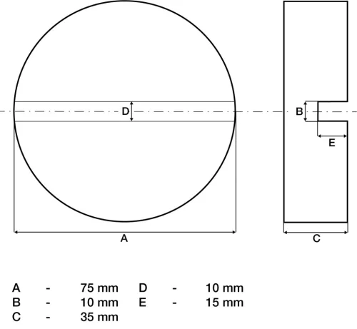 BGS technic Gumová podložka 75 x 35 mm (72112)